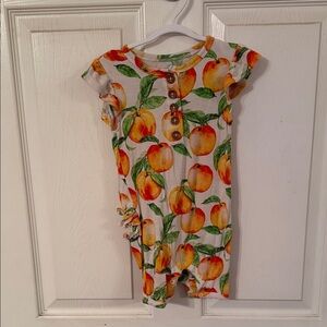 Posh Peanut Peach Print Romper 12/18